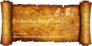 Czibulka Balázs névjegykártya
